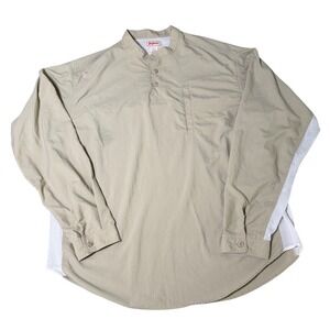 RailRiders Mens XL Tan Nylon Mesh Ventilated Hiking Adventure Shirt Pullover